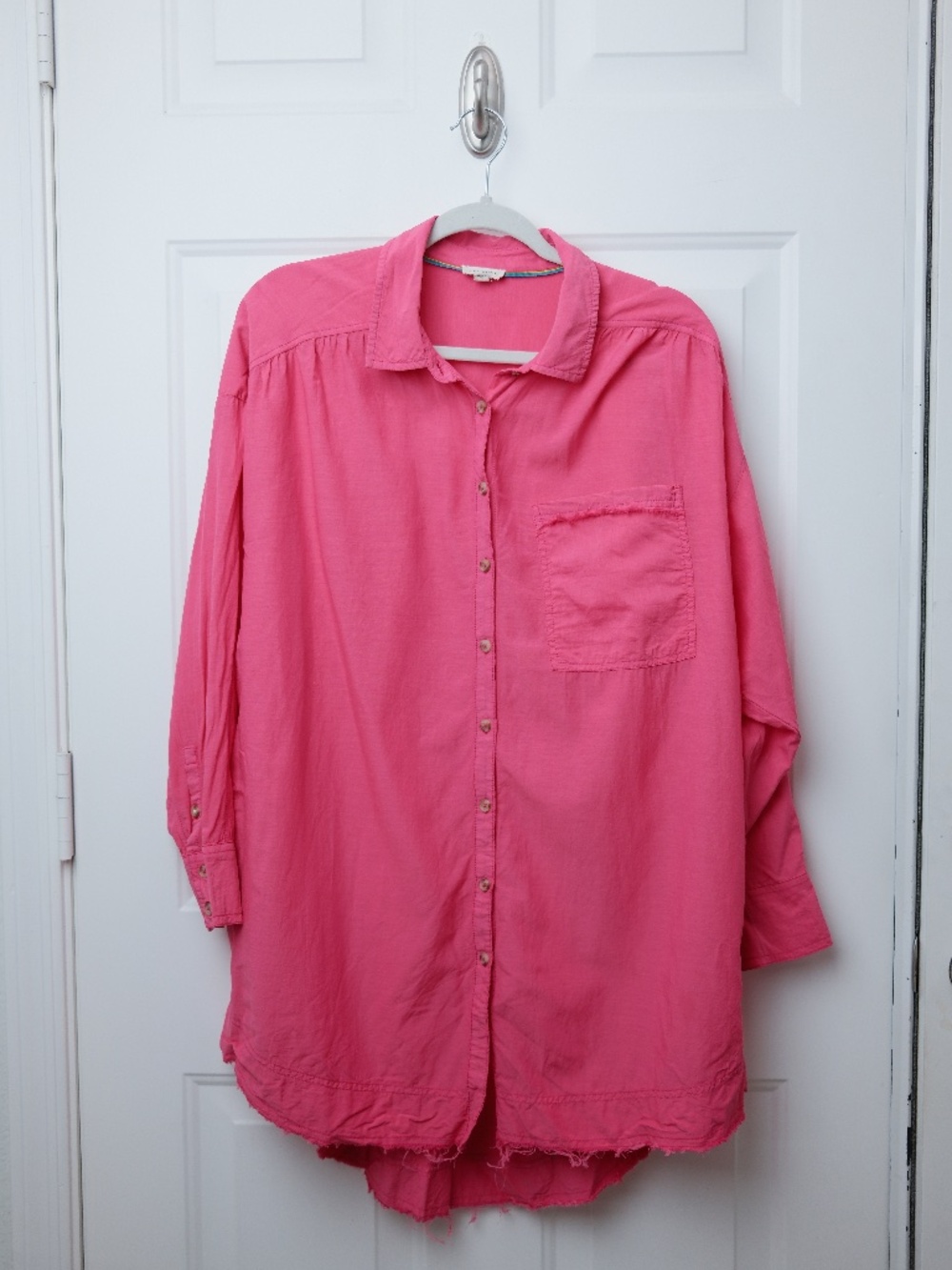Anthropologie Pilcro Oxford Tunic Shirt Top Womens Size M Casual Boho